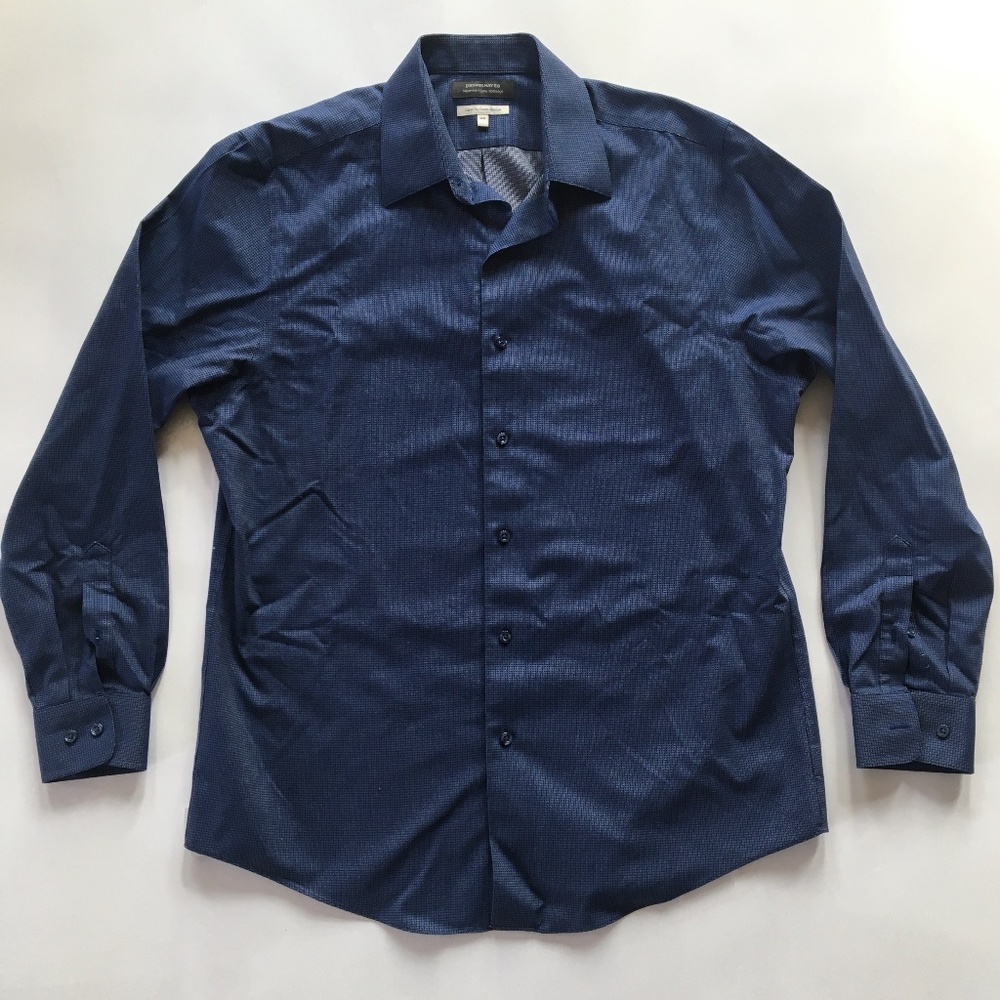 NWOT Denver Hayes Men’s Classic Fit Never-Iron Dress Shirt – Size: M/M – Blue